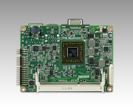 AMD<sup>®</sup> G-Series GX-415GA Pico-ITX SBC with DDR3,LVDS, VGA, 1GbE, Half-size Mini PCIe, 4 USB,
2COM, SMBus,mSATA & MIOe expansion